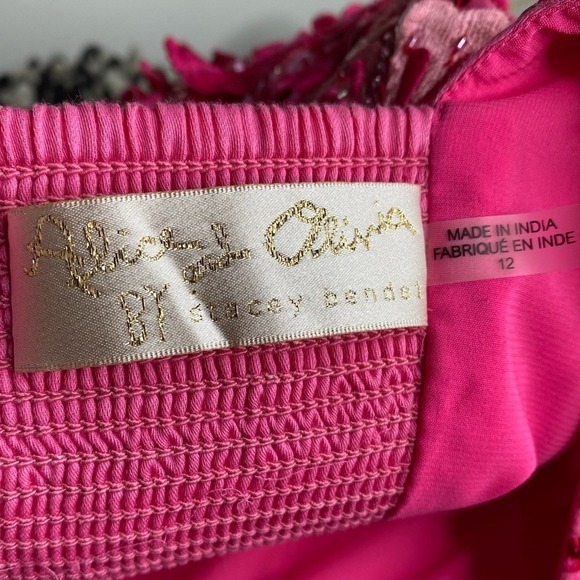 Alice + Olivia Lindsey Floral Embellished Mini Gown in Candy Multi Size 12 - Picture 10 of 10